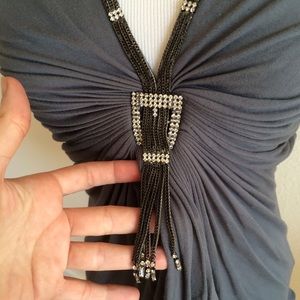 Sky cotton top with charming rhinestones